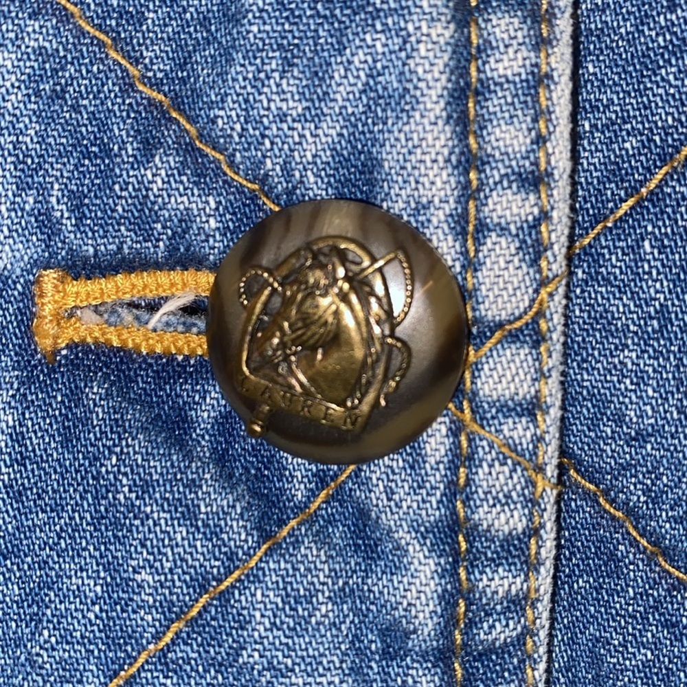 Lauren Jeans Co by Ralph Lauren Quilted Denim Jacket - Double Breasted sz XL - Picture 4 of 11